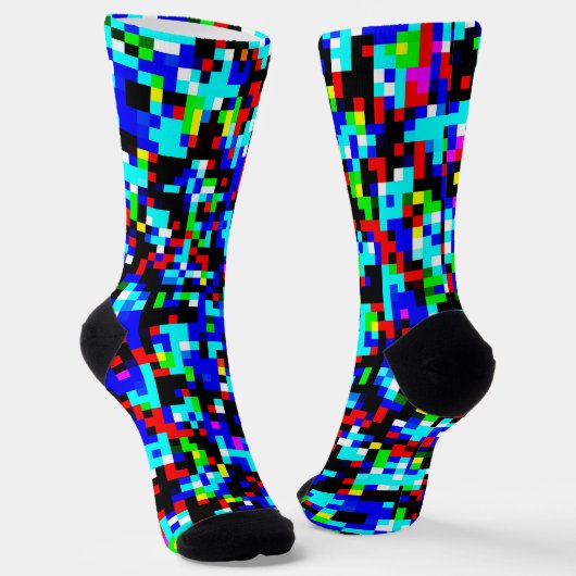 Multicolor Pixel Pattern Sokken (Gebogen)