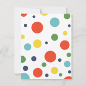 Multicolor Polka Dot Birthday Party Pet Uitnodigen Kaart (Achterkant)