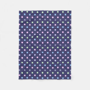 Multicolor Polka Dot Pattern - Indigo Background Fleece Deken