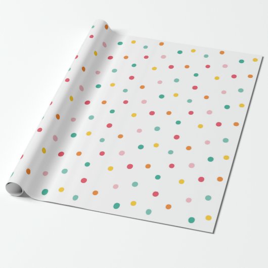 Multicolor Polka Dots Cadeaupapier (Uitgerold)