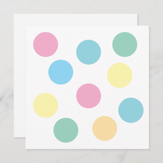 Multicolor Polka Dots Flat Kaart (Voorkant / Achterkant)