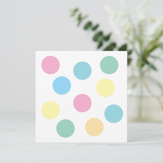Multicolor Polka Dots Flat Kaart (Staand voorkant)