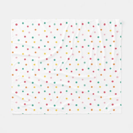 Multicolor Polka Dots Fleece Deken (Voorkant (Horizontaal))