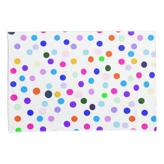 Multicolor Polka Dots Standaard Kussenslopen (Voorkant-Rechts)