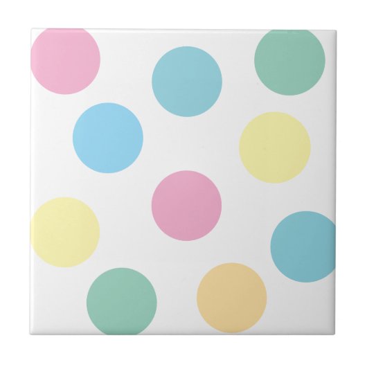 Multicolor Polka Dots Tegeltje (Voorkant)