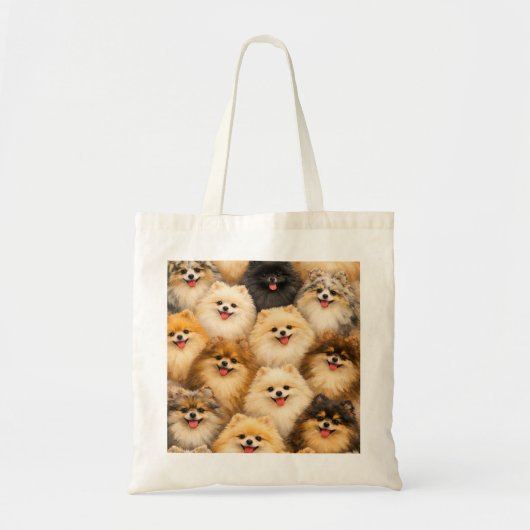 Multicolor Pomeraanhond Patroon Tote Bag (Voorkant)