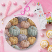 Multicolor Pompoen Patroon Gooi, Papier & Partij Papieren Bordje (Feest)