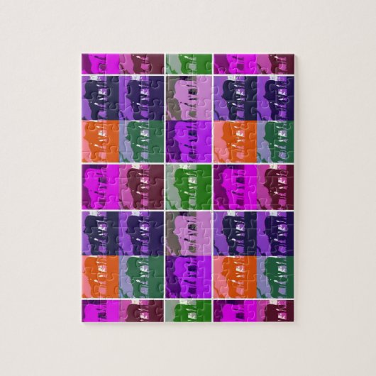 Multicolor Pop Art Horses Legpuzzel (Verticaal)