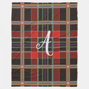 Multicolor Pset (Tartan) Monogram, Naam Aangepast Fleece Deken