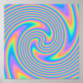 Multicolor Psychedelic Twist Swirl Pattern. Poster (Voorkant)