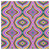 Multicolor Psychedelic Wavy Striped Rhombussen Stof (Swatch)