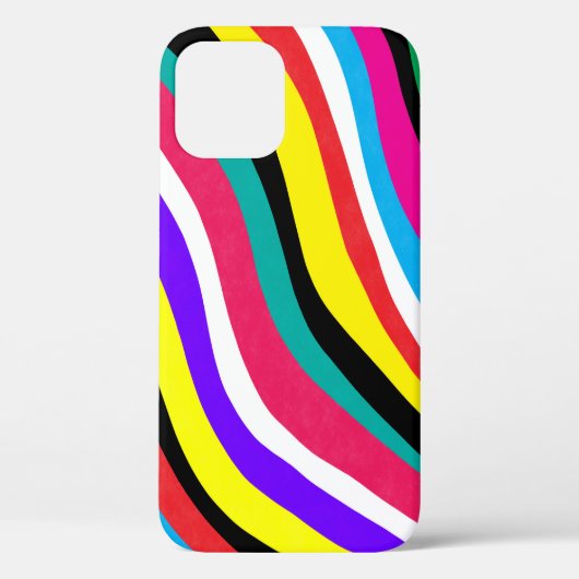 Multicolor Psychedelic Wavy Stripes Case-Mate iPhone Case (Achterkant)