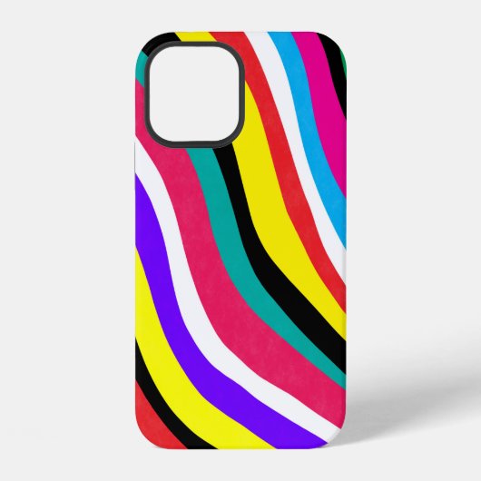Multicolor Psychedelic Wavy Stripes iPhone Hoesje (Achterkant)