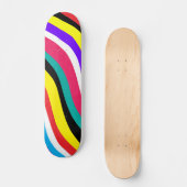 Multicolor Psychedelic Wavy Stripes Persoonlijk Skateboard (Voorkant)