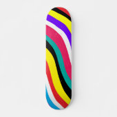 Multicolor Psychedelic Wavy Stripes Persoonlijk Skateboard (Voorkant)