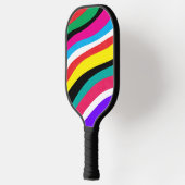 Multicolor Psychedelic Wavy Stripes Pickleball Paddle (Links)