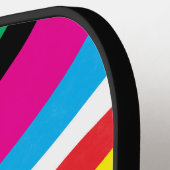 Multicolor Psychedelic Wavy Stripes Pickleball Paddle (Links Detail)