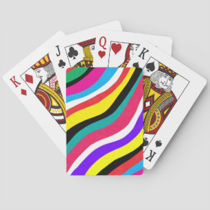 Multicolor Psychedelic Wavy Stripes Pokerkaarten