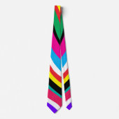 Multicolor Psychedelic Wavy Stripes Stropdas (Voorkant)