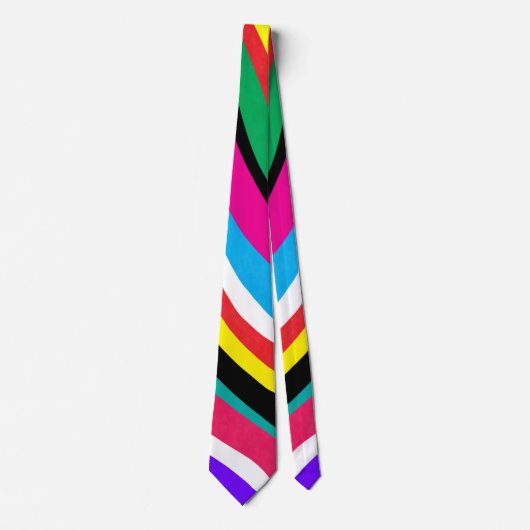 Multicolor Psychedelic Wavy Stripes Stropdas (Voorkant)