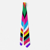 Multicolor Psychedelic Wavy Stripes Stropdas (Achterkant)