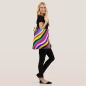 Multicolor Psychedelic Wavy Stripes Tote Bag (Op model)