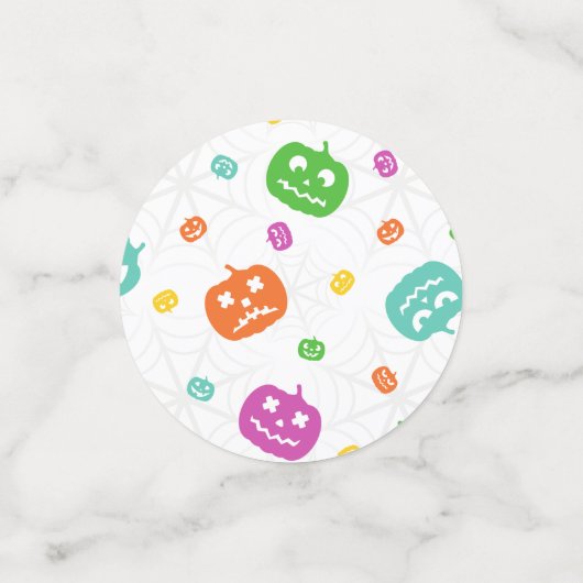 Multicolor Pumpkins Halloween Pattern Confetti (Kleine voorkant)