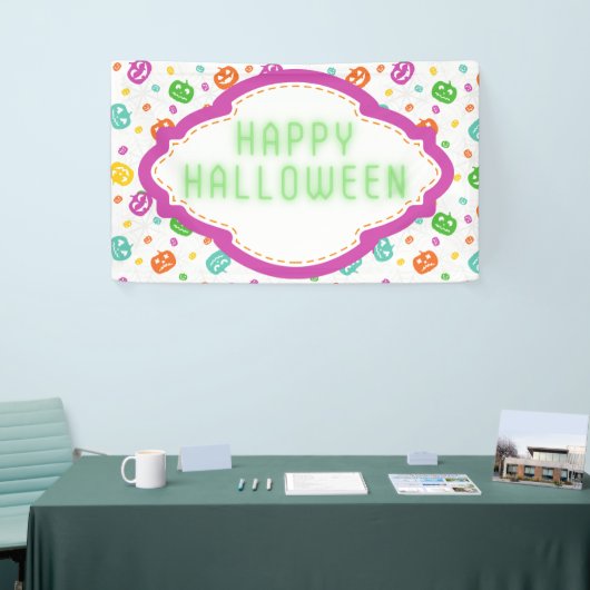 Multicolor Pumpkins Halloween Pattern Spandoek (Beurs)