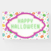 Multicolor Pumpkins Halloween Pattern Spandoek (Horizontaal)