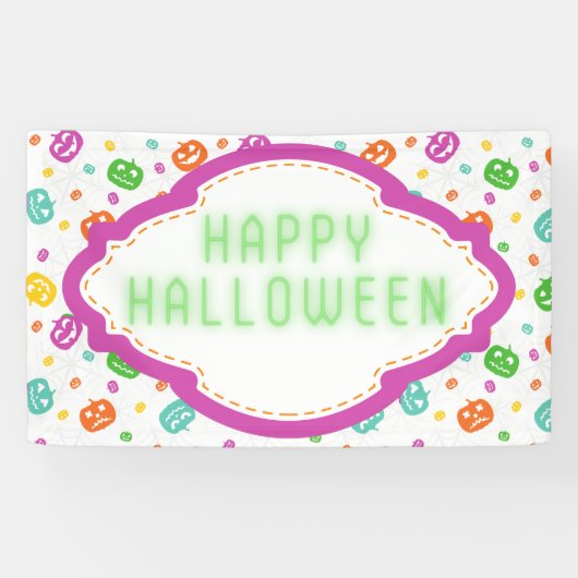 Multicolor Pumpkins Halloween Pattern Spandoek (Horizontaal)