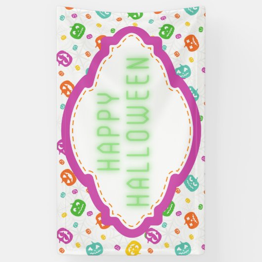 Multicolor Pumpkins Halloween Pattern Spandoek (Verticaal)