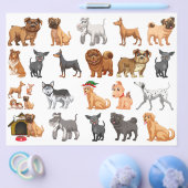 Multicolor Puppies Scrapbook Papier Flyer (Enkel)