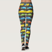Multicolor Race Cars op Black Leggings (Achterkant)