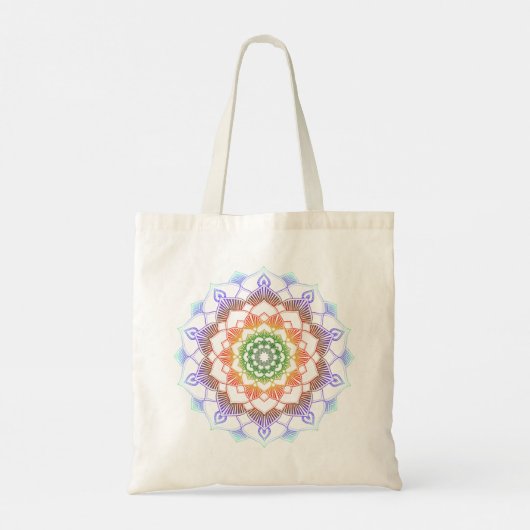 Multicolor Rainbow Mandala Pattern Tote Bag (Achterkant)