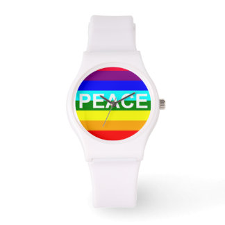 Multicolor Rainbow Peace Watch Horloge