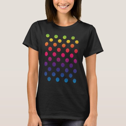 Multicolor Rainbow Polka Dot International Dot Day T-shirt (Voorkant)