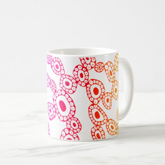 Multicolor Random Abstract Circle Blob Shapes Koffiemok (Voorkant rechts)