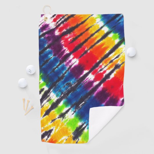 Multicolor regenboogstraal-Stropdas-kleurstof Golfhanddoek (Insitu)