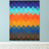 Multicolor Retro Diamond Seamless Patroon 2 Canvas Afdruk (Insitu (Houten vloer))