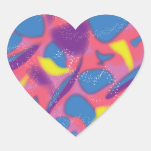 Multicolor Retro Hart Sticker
