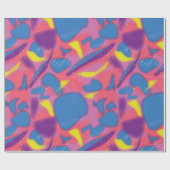 Multicolor Retro Neon Cadeaupapier (Vlak)