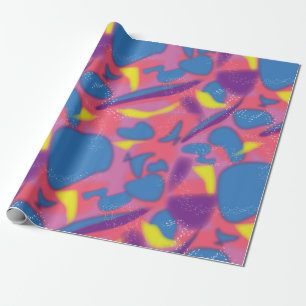 Multicolor Retro Neon Cadeaupapier