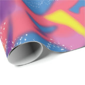 Multicolor Retro Neon Cadeaupapier (Rol Hoek)