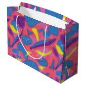 Multicolor Retro Neon Groot Cadeauzakje (Achterkant Gekanteld)