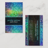 Multicolor Retro Sparkles & Glitter Patroon Visitekaartje (Voorkant / Achterkant)