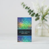 Multicolor Retro Sparkles & Glitter Patroon Visitekaartje (Staand voorkant)