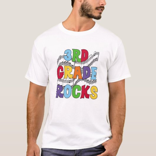 Multicolor Rocks van de derde klasse T-shirt (Voorkant)
