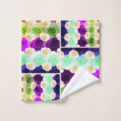 Multicolor Roos badkamerhanddoekset Bad Handdoek (Wasdoekje)