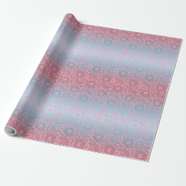 Multicolor Roze Middeleeuws Uniek Bloemen Ornament Cadeaupapier
