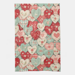 Multicolor Rustic Hart Quiltblok Theedoek